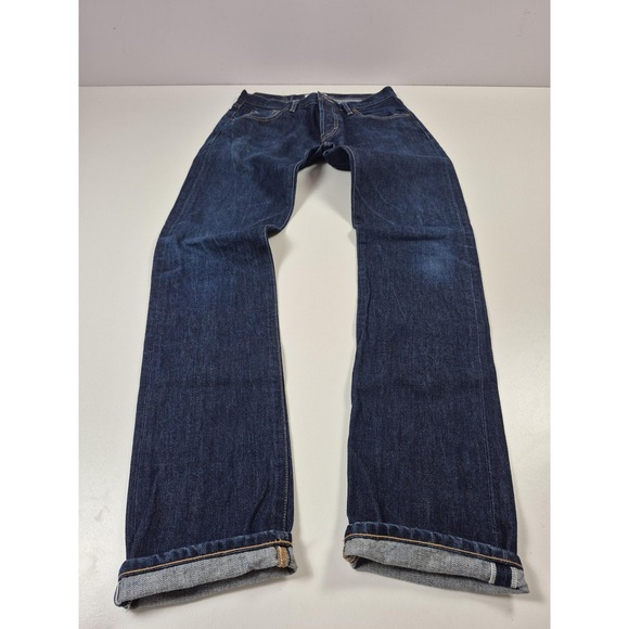 Taylor Stitch Slim Jeans Mens 32x35 Blue Dark Selvage Cone Denim Button Fly